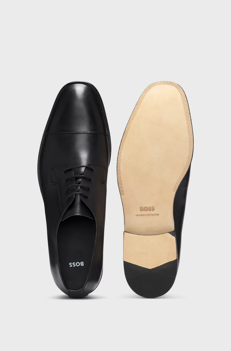 Boss Cap-Toe Derby Shoes in Leather