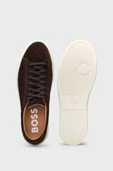 Boss Suede Trainers with Rubber Outsole