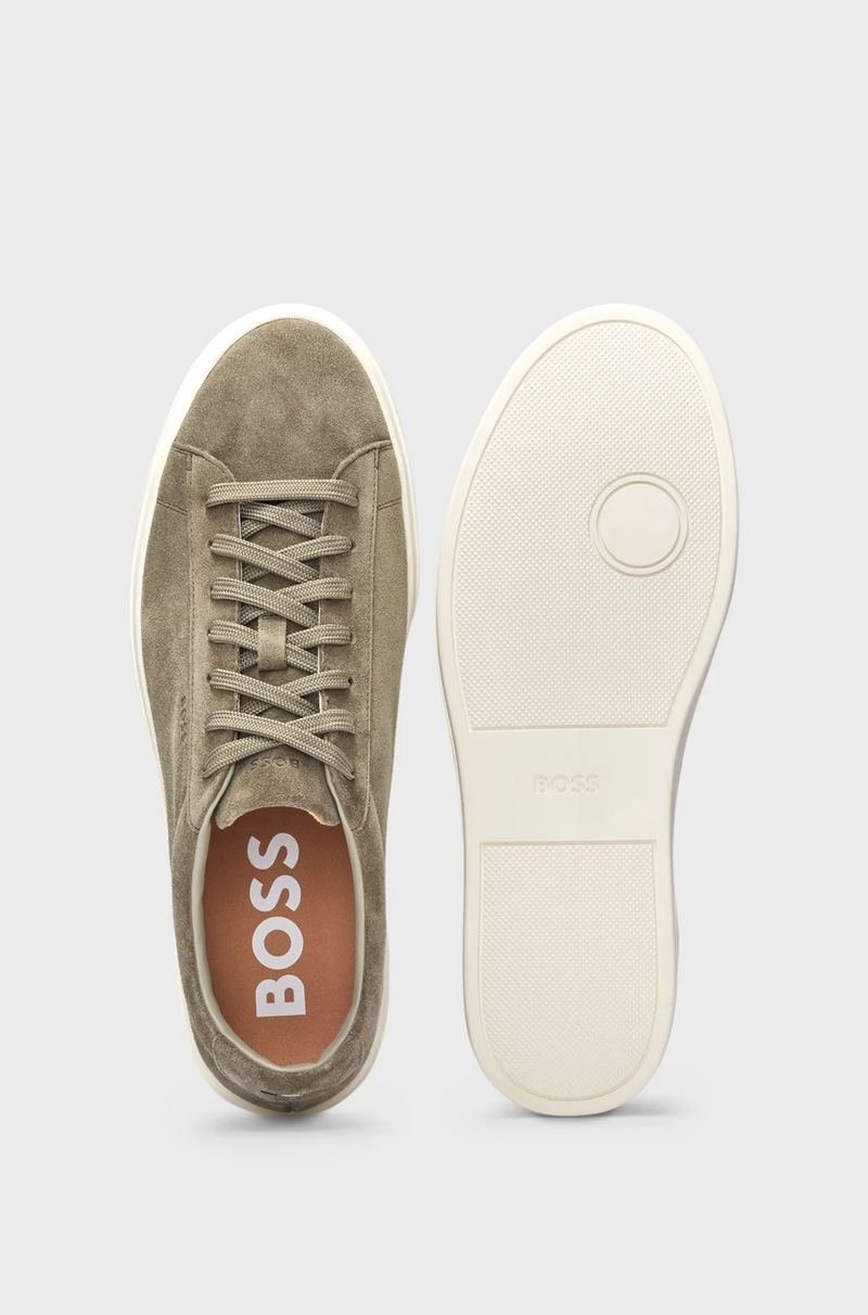 Boss Suede Trainers with Rubber Outsole