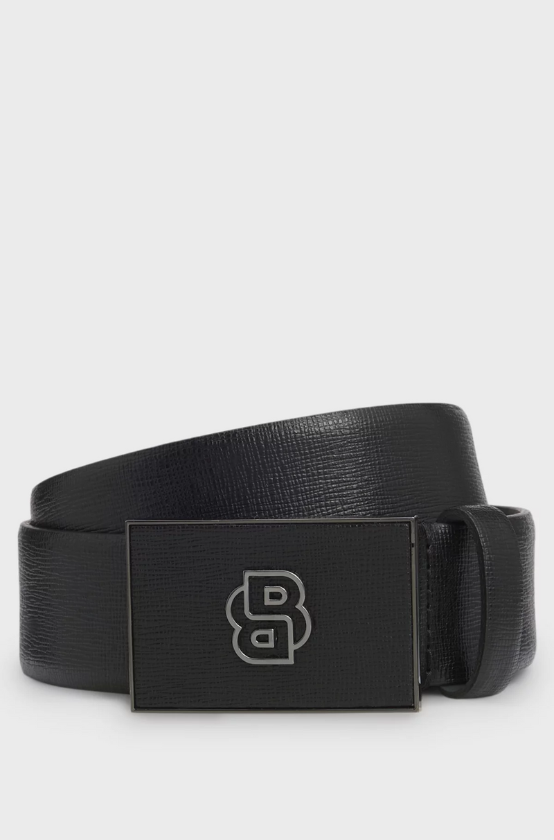 Boss Reversible Italian-leather belt with Double B monogram buckle