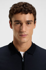 Boss Mercerised-cotton polo shirt with two-tone structure