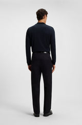 Boss Mercerised-cotton polo shirt with two-tone structure