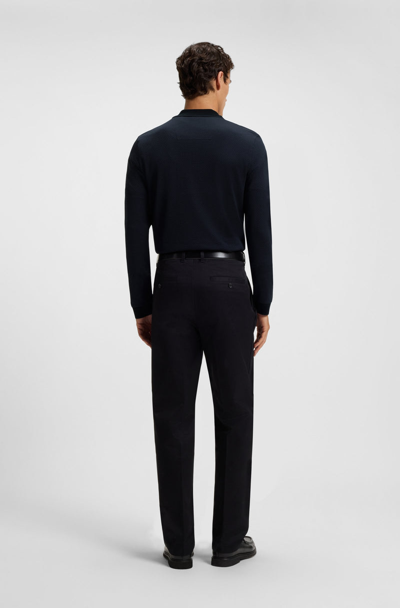 Boss Mercerised-cotton polo shirt with two-tone structure