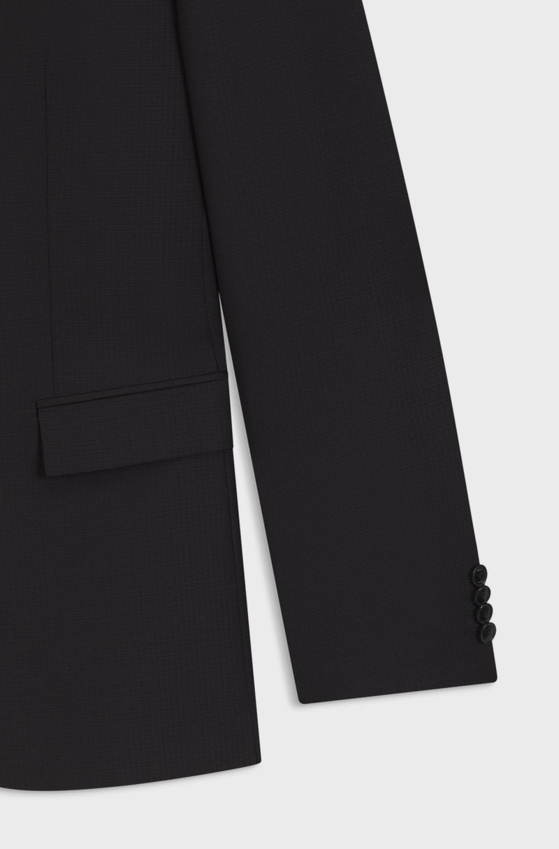 Two-piece slim-fit suit in patterned virgin wool