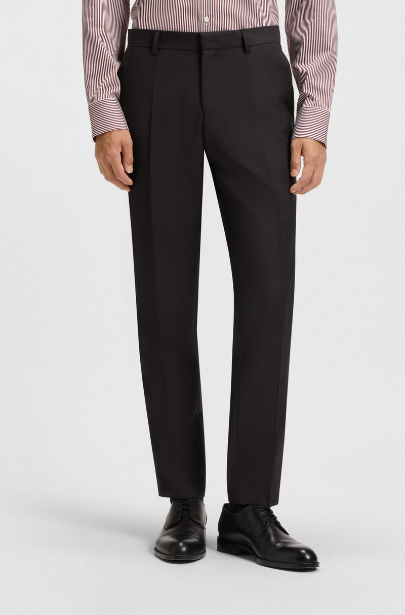 Two-piece slim-fit suit in patterned virgin wool