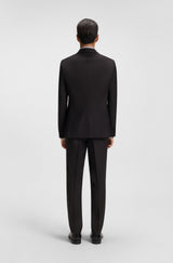 Two-piece slim-fit suit in patterned virgin wool