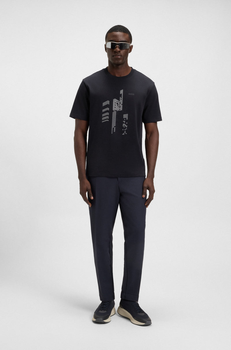 Boss Relaxed-fit T-shirt in cotton jersey with printed artwork