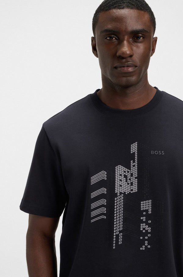 Boss Relaxed-fit T-shirt in cotton jersey with printed artwork