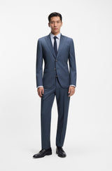 Boss Two-piece regular-fit suit in striped virgin wool