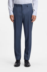 Boss Two-piece regular-fit suit in striped virgin wool