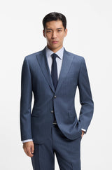 Boss Two-piece regular-fit suit in striped virgin wool