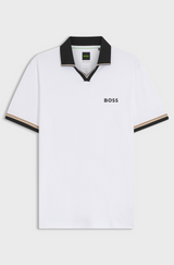 Active slim-fit polo shirt with signature-stripe details