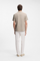 Mercerised-cotton T-shirt with three-tone jacquard