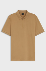 Regular-fit polo with zip closure