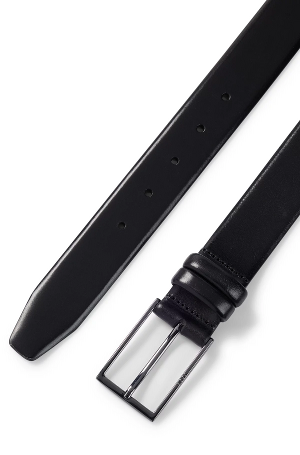 Boss Vegetable-Tanned Leather Belt with Gunmetal Hardware