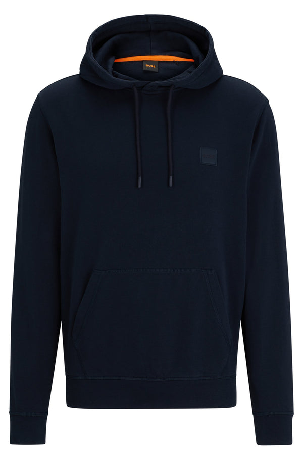 Boss COTTON-TERRY HOODIE WITH LOGO PATCH