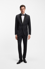 Slim-fit tuxedo pants in virgin wool serge