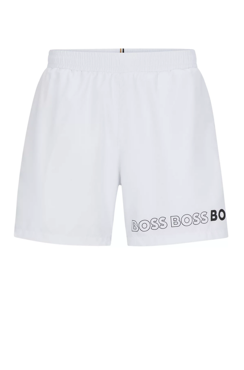 BOSS DOLPHIN SWIM SHORTS WITH REPEAT LOGOS