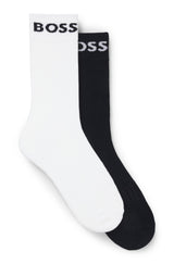 Boss Two-pack of quarter-length socks in stretch fabric