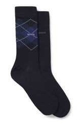 Boss Two-pack of cotton-blend socks in a regular length