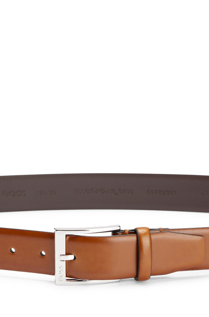 BOSS Italian made belt with branded buckle