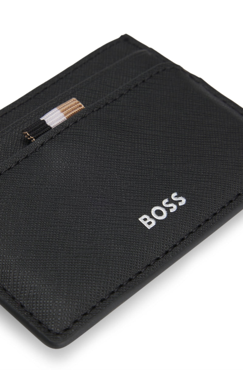 Boss Logo-detail card holder with money clip