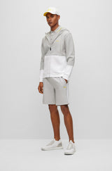 BOSS Cotton-Blend Zip-up Hoodie with Embroidered Logo