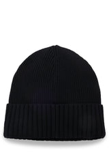 Logo-plaque beanie hat in virgin wool