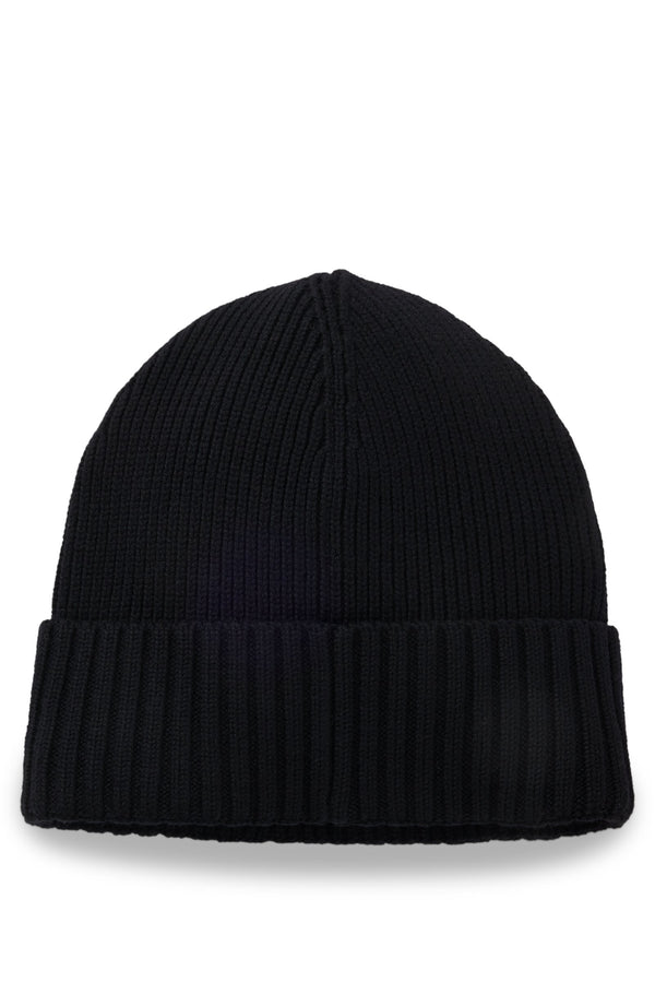 Logo-plaque beanie hat in virgin wool