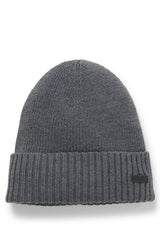 Logo-plaque beanie hat in virgin wool