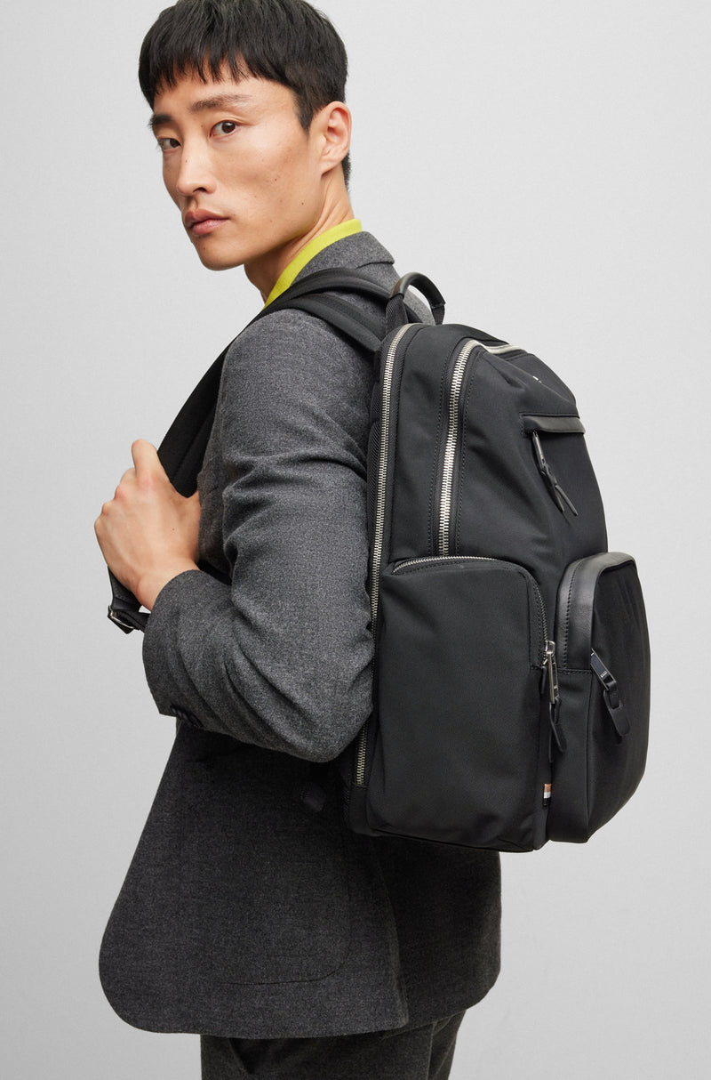 BOSS Multi-pocket Backpack with Logo Lettering