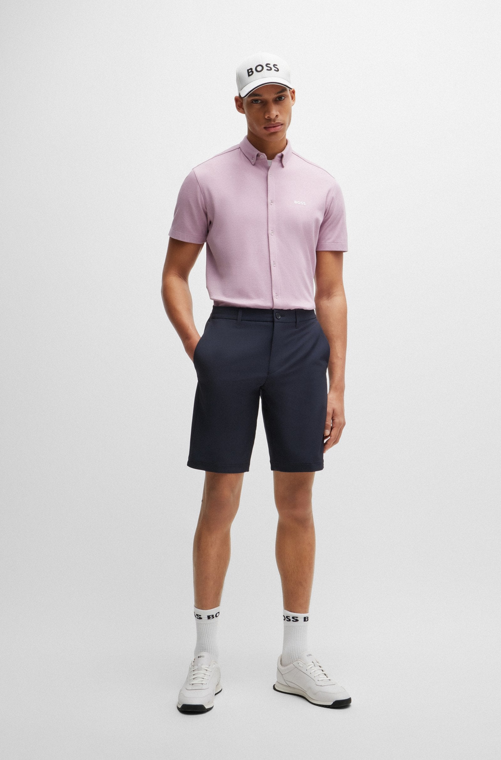 Boss Slim-fit Four-way Stretch Fabric Shorts – Faded Soul