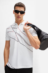 Boss Active-Stretch Polo Shirt with Seasonal Artwork