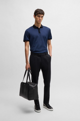 BOSS Structured-Cotton Polo Shirt With Solid Trims