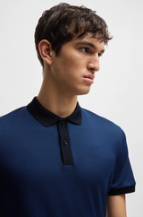 BOSS Structured-Cotton Polo Shirt With Solid Trims