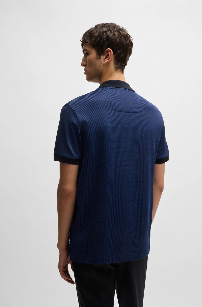 BOSS Structured-Cotton Polo Shirt With Solid Trims