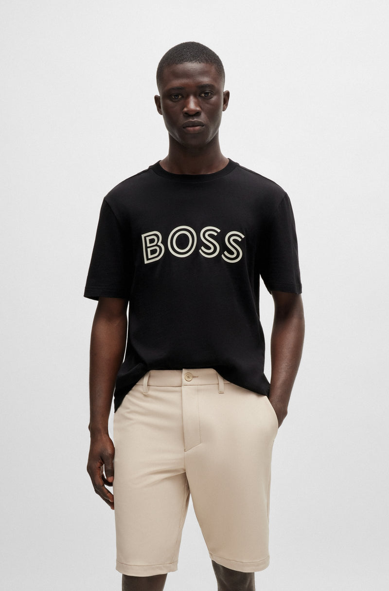 Boss Cotton jersey T-shirt with Logo Artwork