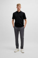 BOSS Interlock-cotton polo shirt with logo print