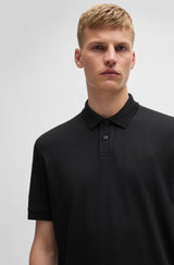 BOSS Interlock-cotton polo shirt with logo print