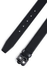 Boss Italian-leather belt with Double B monogram buckle