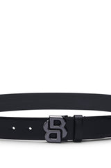 Boss Italian-leather belt with Double B monogram buckle