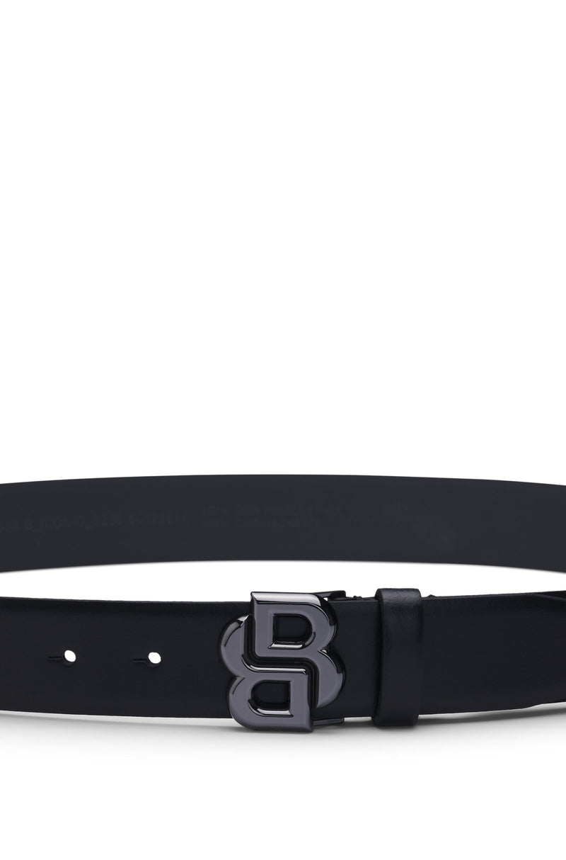 Boss Italian-leather belt with Double B monogram buckle