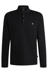 Boss Mercerized-cotton polo shirt with Double B monogram