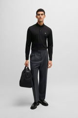 Boss Mercerized-cotton polo shirt with Double B monogram