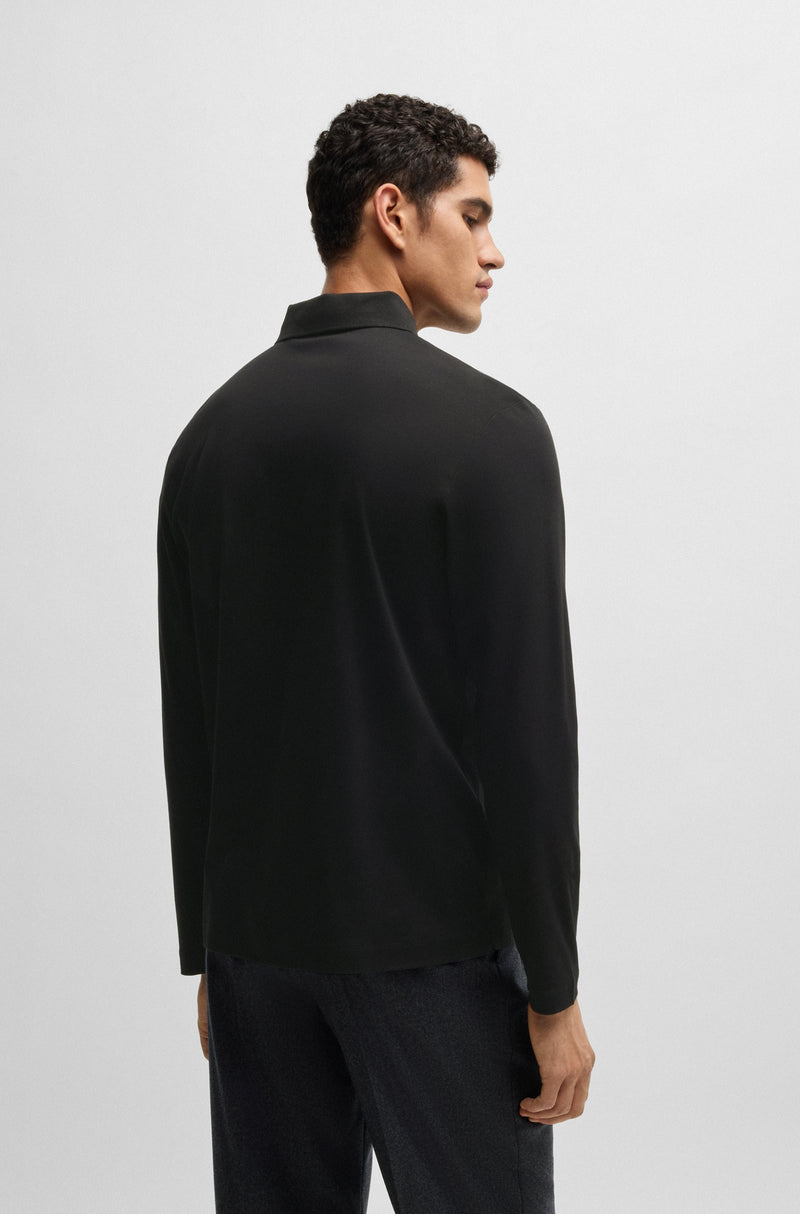 Boss Mercerized-cotton polo shirt with Double B monogram