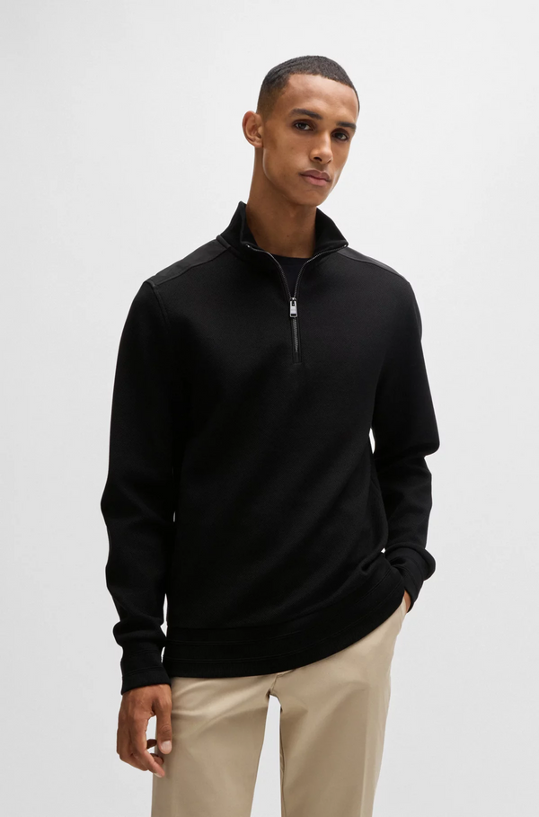 Boss Mercerized-Cotton Regular-Fit Sweatshirt with Logo Patch