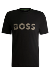 Boss Cotton-Jersey Regular-Fit T-Shirt with Logo Artwork