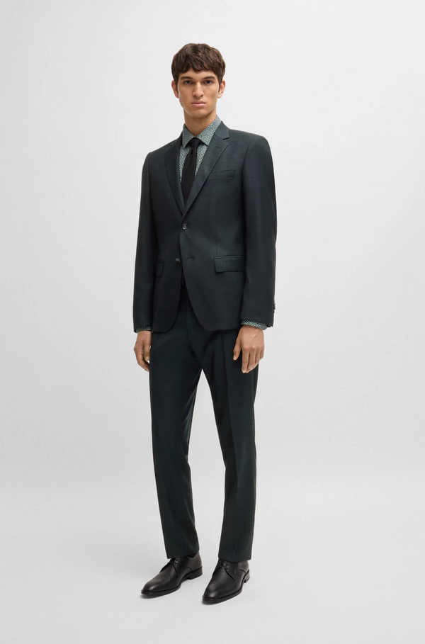 Boss Slim-Fit Suit in Micro Patterned Stretch Wool