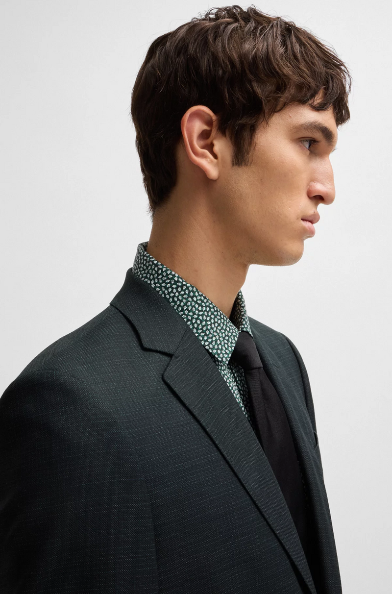 Boss Slim-Fit Suit in Micro Patterned Stretch Wool