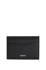 Boss Grained-Leather Money Clip with Logo Lettering